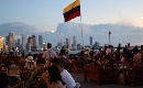 在哥伦比亚卡塔赫纳看加勒比海日落